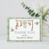 Carte De Remerciements Little Hunter Baby Shower (Debout devant)