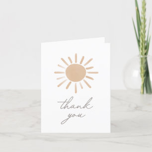 Carte De Remerciements Little Ray of Sunshine Boho Girl Baby shower