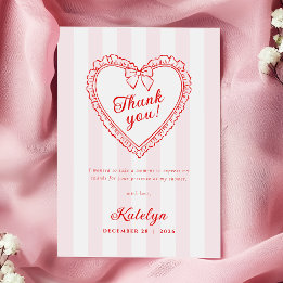 Carte De Remerciements Little Sweetheart Baby Shower Thank You Card