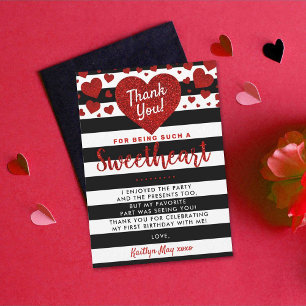 Carte De Remerciements Little Sweetheart Saint-Valentin N'importe quel âg