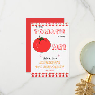 Carte De Remerciements Little Tomatie Fait Son Premier Anniversaire Cute
