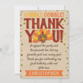 Carte De Remerciements Little Turkey Fall Thanksgiving 1er anniversaire (Devant)