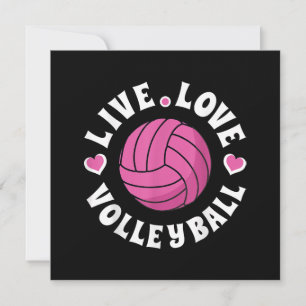 Carte De Remerciements Live Love Volleyball Pour Femmes Filles Volleyball