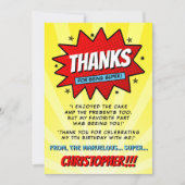 Carte De Remerciements Livre de bande dessinée de super-héros Anniversair (Devant)