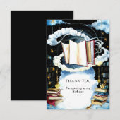 Carte De Remerciements Livre de Contes de Fées Simples pour la Bibliothèq (Devant / Derrière)