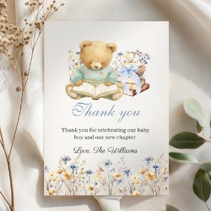 Carte De Remerciements Livres Ourson Mignon Remerciements pour Baby Showe