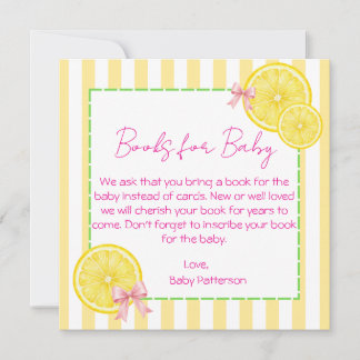 Carte De Remerciements Livres pour bébé à thème citron