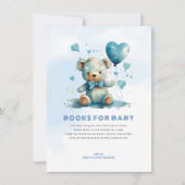 Carte De Remerciements Livres Pour Bébé Bleu Teddy Ours (Devant)