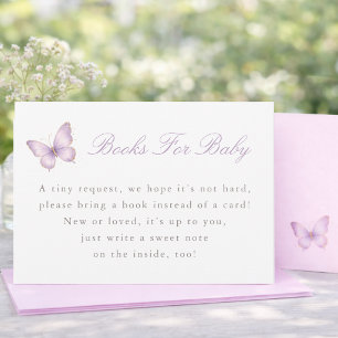 Carte De Remerciements Livres pour bébé pour Baby Shower Papillon Violet