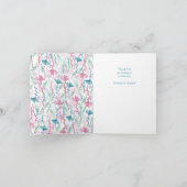 Carte De Remerciements Llama Baby shower Cute Blue Boy (Intérieur)