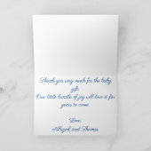 Carte De Remerciements Llama bleu et blanc avec fleurs Baby (Intérieur)