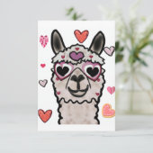 Carte De Remerciements Llama cool avec lunettes de coeur (Debout devant)
