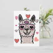 Carte De Remerciements Llama cool avec lunettes de coeur (Debout devant)