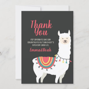 Carte De Remerciements Llama et l'Merci d'anniversaire de la Coupe du mon