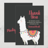 Carte De Remerciements Llama et l'Merci d'anniversaire de la Coupe du mon (Devant / Derrière)