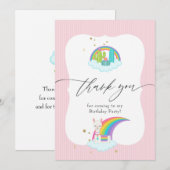 Carte De Remerciements Llama Girl Birthday (Devant / Derrière)