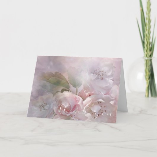 Carte De Remerciements L'MERCI des fleurs blanches en signe de sympathie| (Devant)
