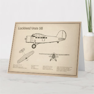 Carte De Remerciements Lockheed Vega 5B - Plans d'avion SD