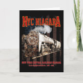 Carte De Remerciements Locomotive à vapeur Niagara NYC avec drapeau améri (Devant)