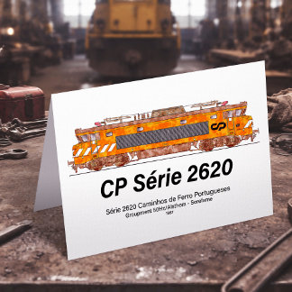Carte De Remerciements Locomotive électrique CP Serie 2620. Nez-Casse Loc