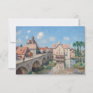 Carte De Remerciements L'œuvre d'art d'Alfred Sisley - Le Pont de Moret