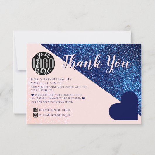 Carte De Remerciements Logo de Customer Thank You (Devant)