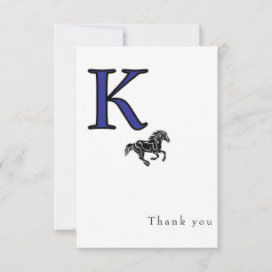 Carte De Remerciements Logo de l'école Monogram Nom personnalisé
