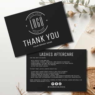 Carte De Remerciements Logo de l'entreprise de soins après-cils modernes