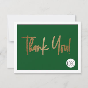 Carte De Remerciements Logo de l'entreprise personnalisée Social Faux Gol