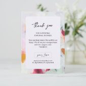 Carte De Remerciements Logo de marque Abstrait Art Small Business (Debout devant)