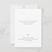 Carte De Remerciements Logo d'entreprise de script simple coeur d'or (Dos)