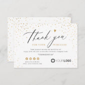 Carte De Remerciements Logo d'entreprise de script simple parties scintil (Devant / Derrière)