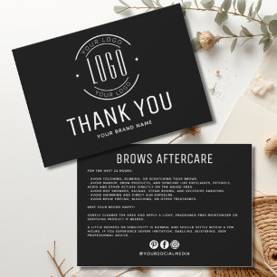 Carte De Remerciements logo d'entreprise de soins après-sourcils modernes