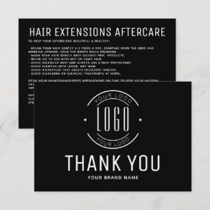 Carte De Remerciements logo d'entreprise de soins capillaires modernes ap