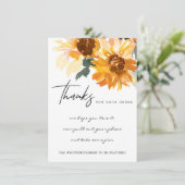 CARTE DE REMERCIEMENTS LOGO D'ENTREPRISE FLORALE JAUNE (Debout devant)