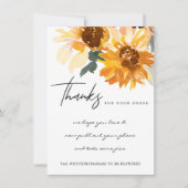 CARTE DE REMERCIEMENTS LOGO D'ENTREPRISE FLORALE JAUNE (Devant)