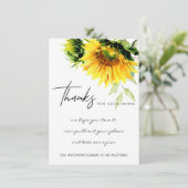 CARTE DE REMERCIEMENTS LOGO D'ENTREPRISE FLORALE JAUNE (Debout devant)