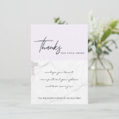 CARTE DE REMERCIEMENTS LOGO D'ENTREPRISE MARBRE PURPLE TEXTURE (Debout devant)