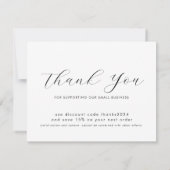 Carte De Remerciements Logo d'entreprise moderne simple noir blanc (Dos)