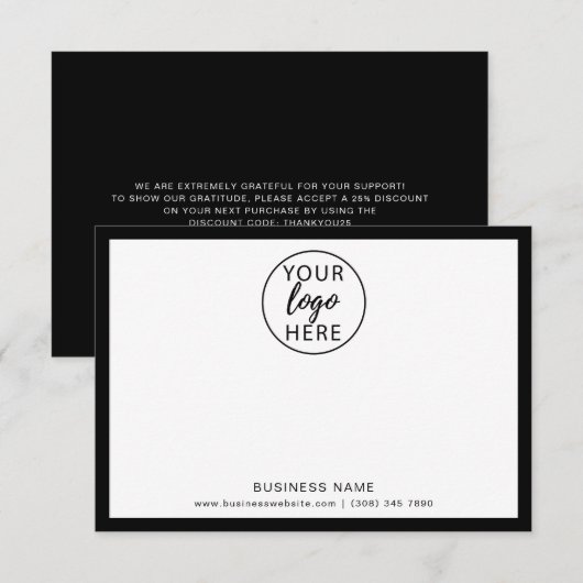Carte De Remerciements Logo d'entreprise personnalisé (Devant / Derrière)