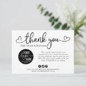 Carte De Remerciements Logo d'entreprise personnalisé Script de coeur des (Debout devant)