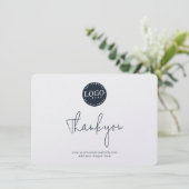 Carte De Remerciements Logo d'entreprise simple et site Web d'entreprise (Debout devant)