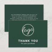 Carte De Remerciements Logo écologique simple et moderne sur mesure (Devant / Derrière)