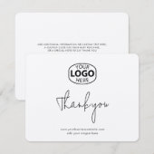 Carte De Remerciements Logo et site Web d'entreprise simples pour les cli (Devant / Derrière)
