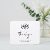 Carte De Remerciements Logo et site Web d'entreprise simples pour les cli (Debout devant)