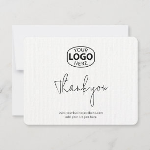 Carte De Remerciements Logo et site Web d'entreprise simples pour les cli