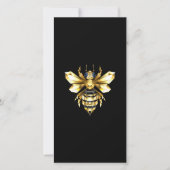 Carte De Remerciements Logo Faux Gold Foil Bee Polygonal sur Noir (Devant)