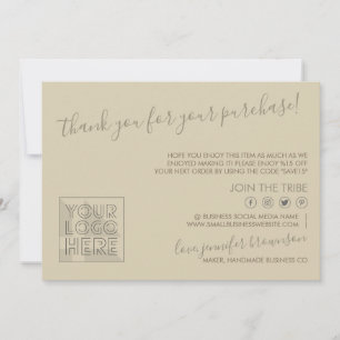 Carte De Remerciements Logo personnalisé Brown Code QR Instructions pour 