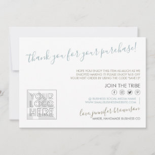 Carte De Remerciements Logo personnalisé Code QR Candle Care Instruction