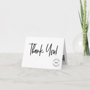 Carte De Remerciements Logo personnalisé d'entreprise minimaliste et cart